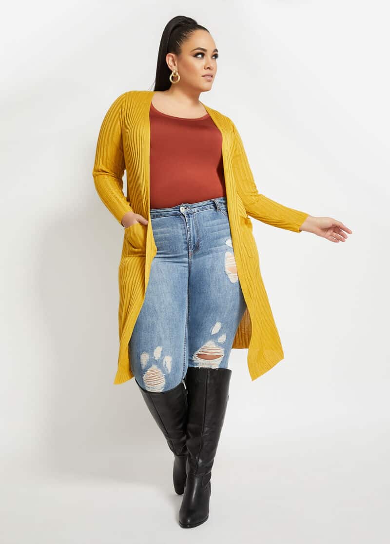 Jersey Knit Duster Cardigan, Best Plus Size Sweaters For Autumn/Fall