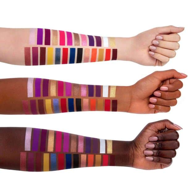 the swatches of the norvina pro pigment palette vol.1