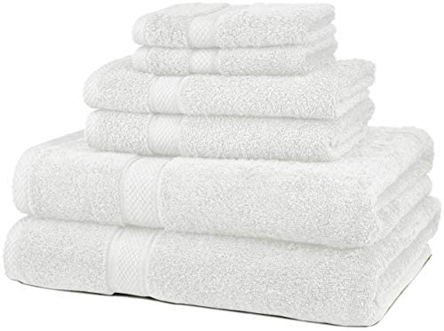 Best Gift Ideas For Your Girlfriend: 6 Piece Blended Egyptian Cotton Bath Towel Set - White