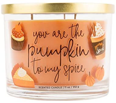 Best Gift Ideas For Your Girlfriend: Aromascape Pumpkin to My Spice, 3-Wick Scented Candle, Orange