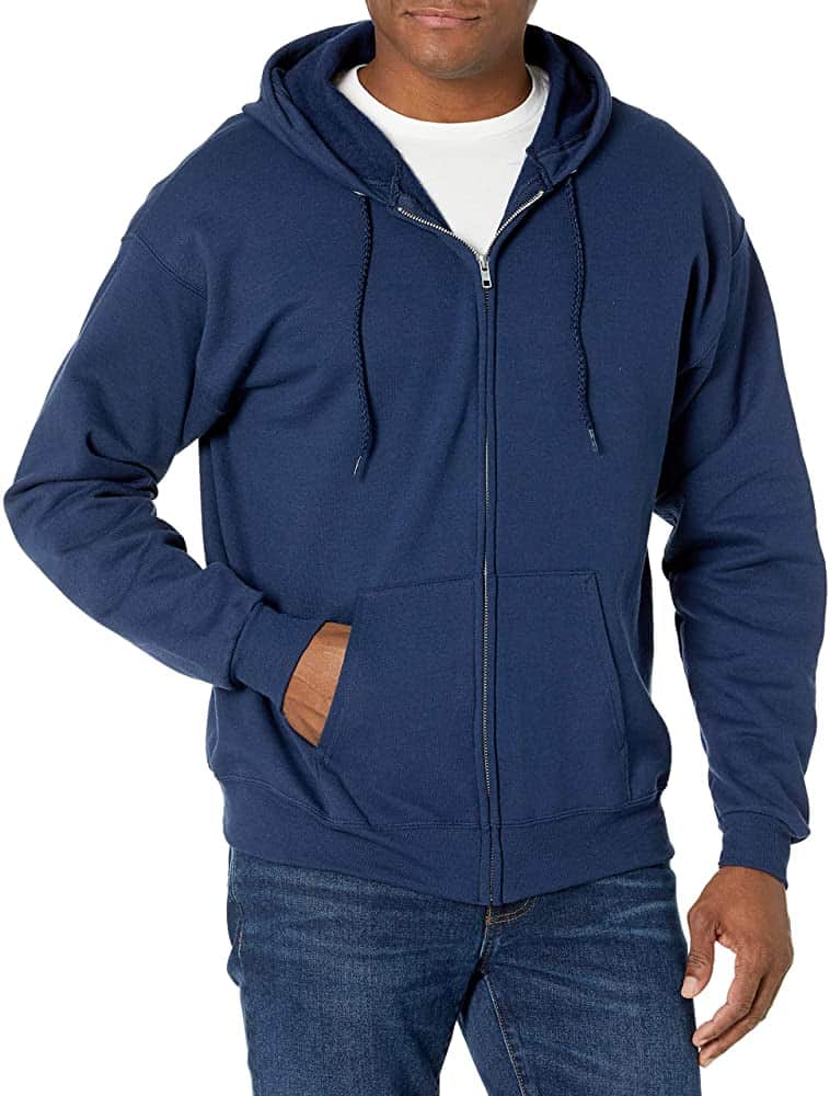 Hanes Men's Full-Zip Eco-Smart Fleece Hoodie.Cute Gift Ideas For Men They Will Love