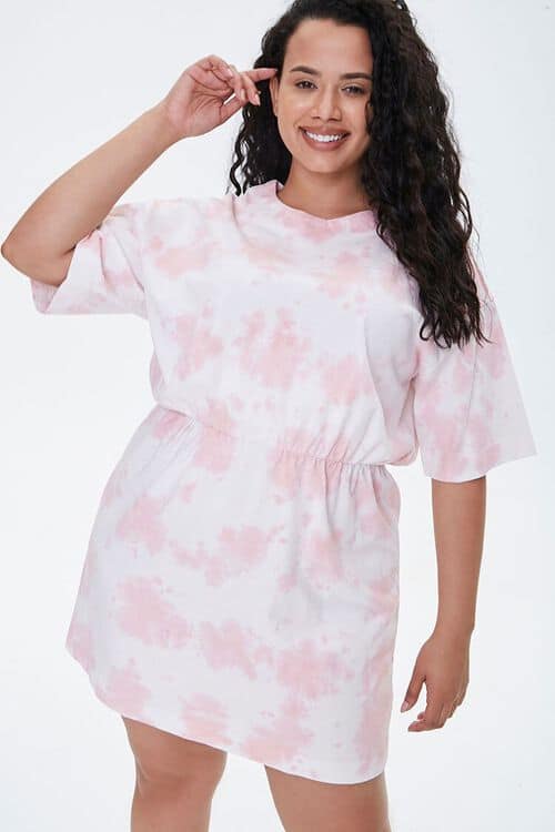 Plus Size Tie-Dye T-Shirt Dress