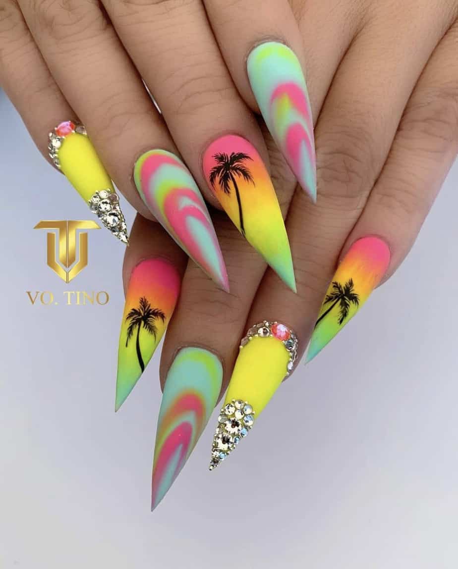 Palm Spring Beach Nail Design
