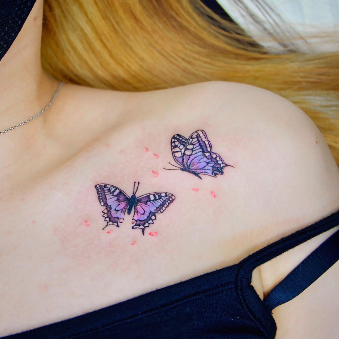 30+ Best Butterfly Tattoos Design You’ll Love To Get Next. Purple Butterfly Tattoos