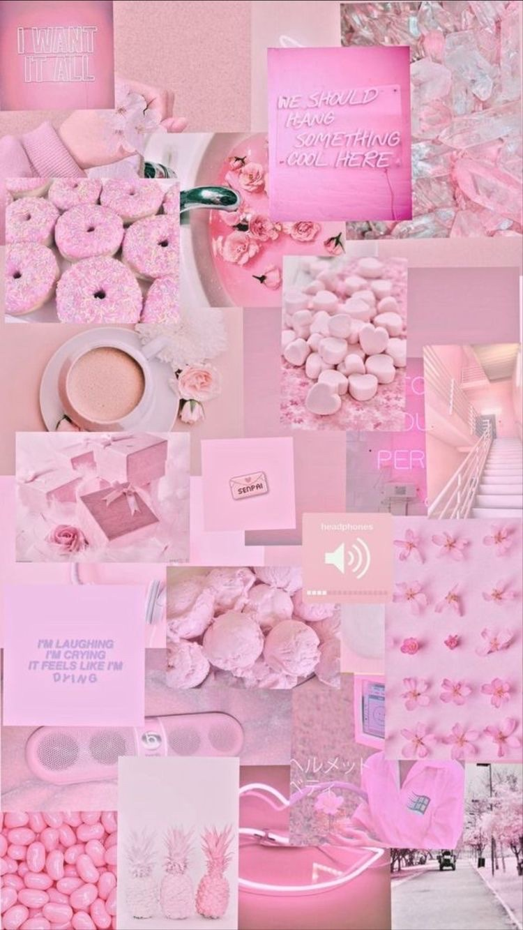 LIGHT PINK COLLAGE WALLPAPERS